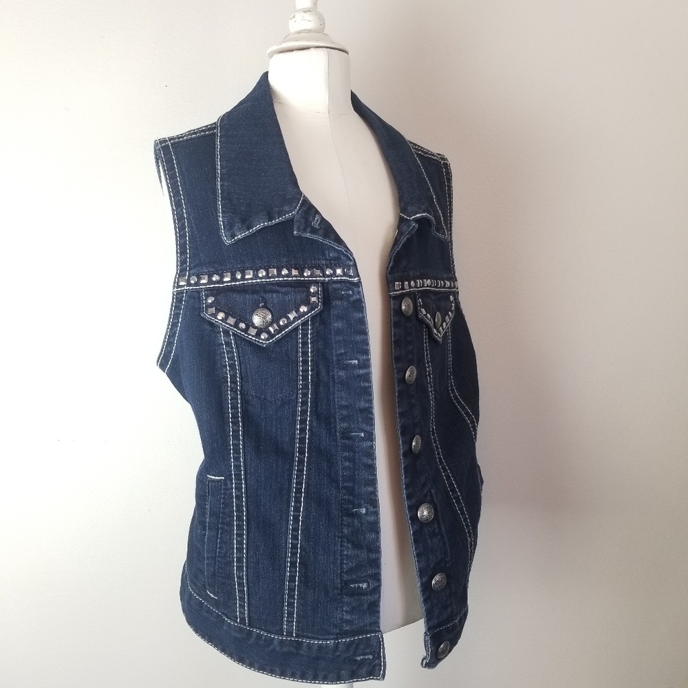 Studded Jean Vest